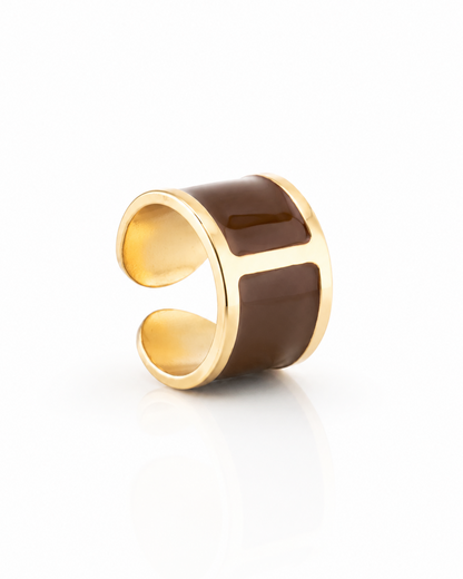 Anillo esmalte 'Chocolate'