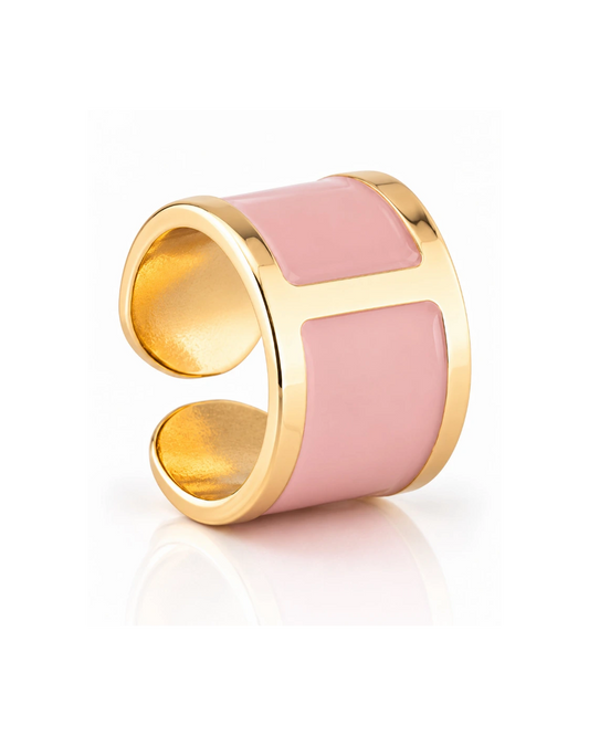 Anello smalto Cipria