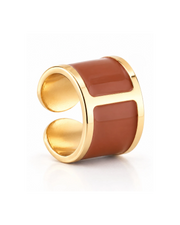 Anillo de esmalte 'Cognac'