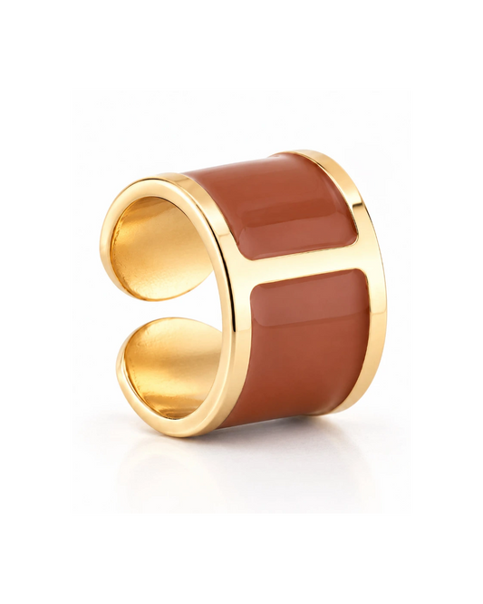 Enamel ring 'Cognac'