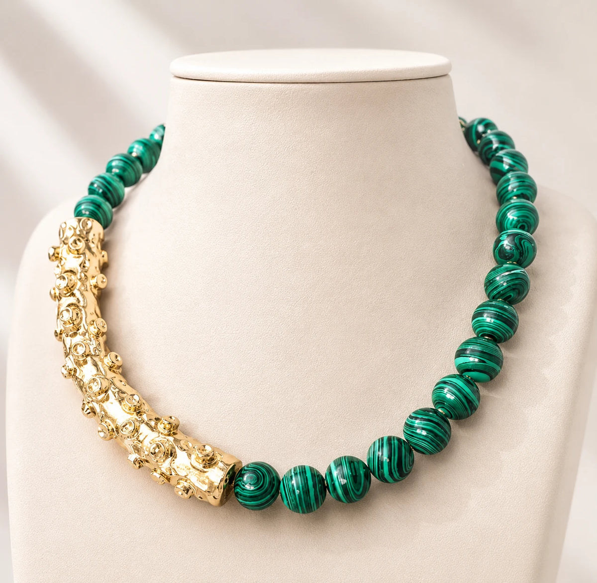 Collana Octopus con malachite