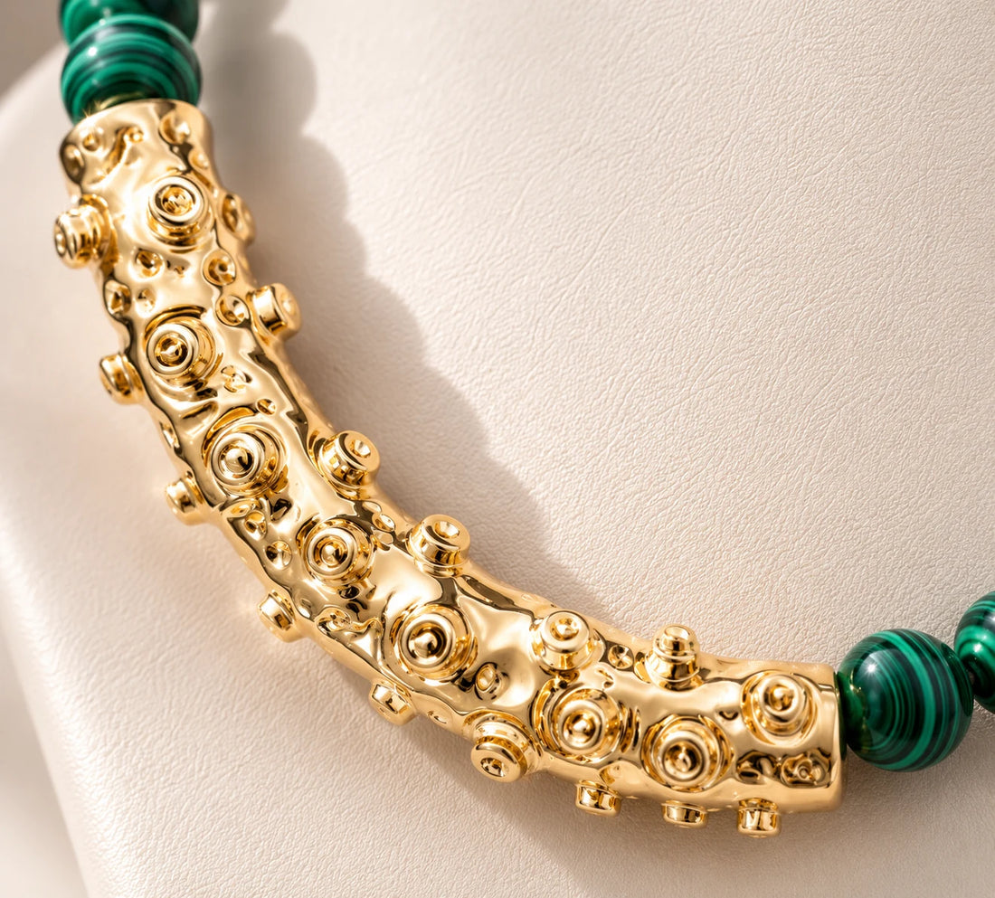 Collana Octopus con malachite