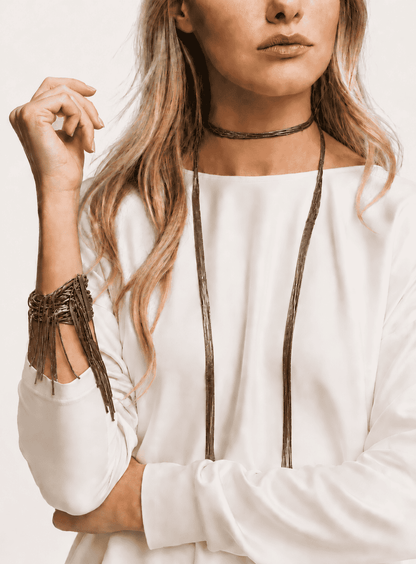 Collana Voila' con 18 Fili Oro Nero