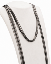 Collana Voila' con 6 Fili in Oro Nero