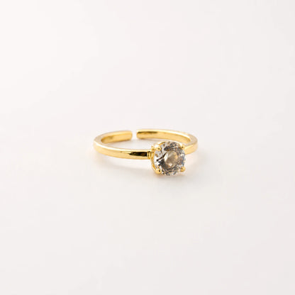 Anello Cristallo 'Trilogy' Champagne e Ambra