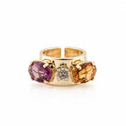 Anillo de Cristal 'Trilogy' Ámbar y Morado