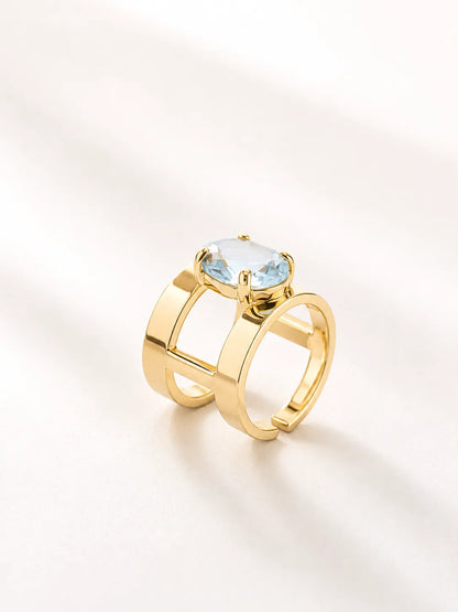 Anello  Cristallo 'Unico' Acquamarina