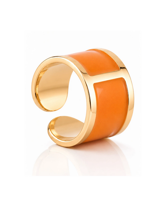 Anello smalto Curcuma