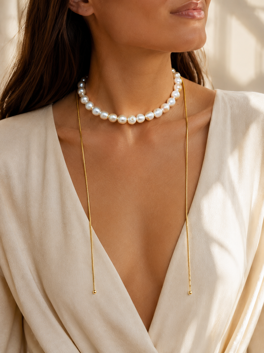 Choker di perle con cursore