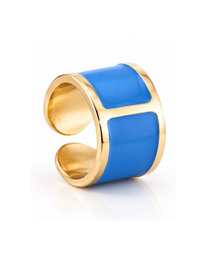 'Denim' Enamel Ring