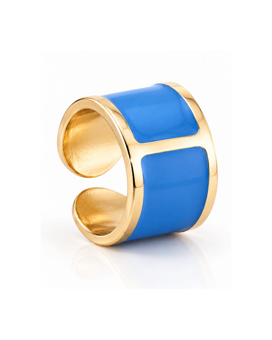 Anello smalto Denim