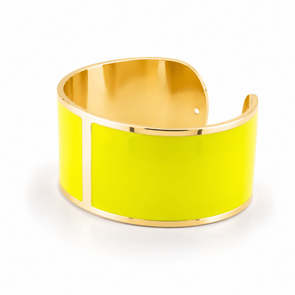 Pulsera Esmalte L 30 mm 'Amarillo Fluorescente'
