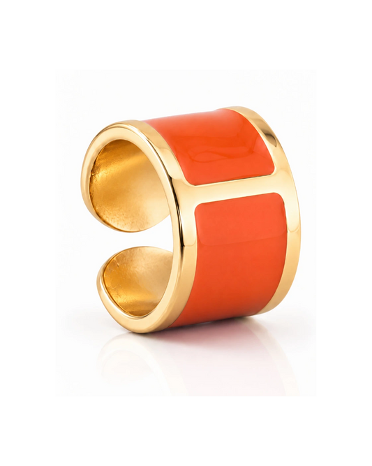 Anello smalto Foliage