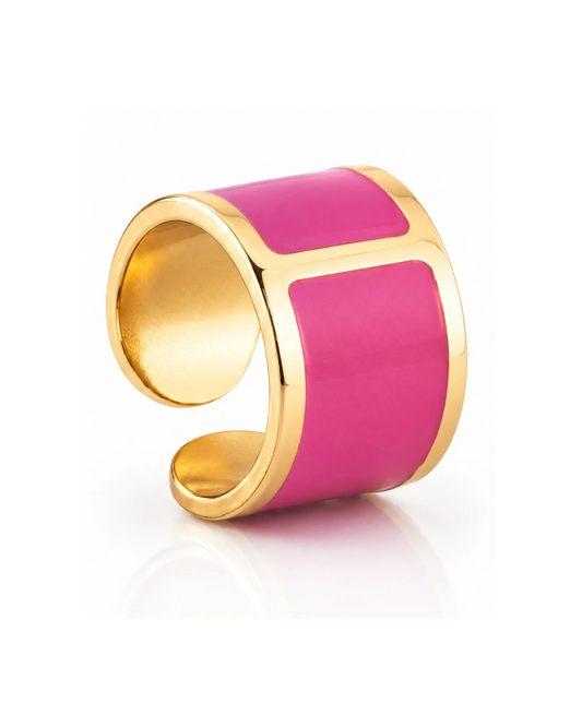 Anello smalto Geranio