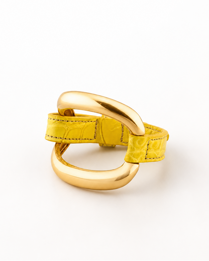 Brazalete de aligátor 'Limón'