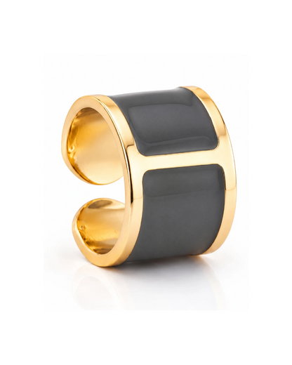 Anillo de esmalte "Gris Piedra"