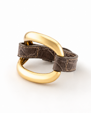 Pulsera de cocodrilo "Gris piedra"