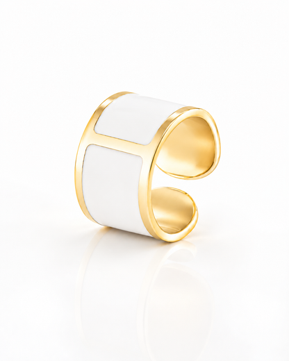 Anillo esmalte 'Leche'
