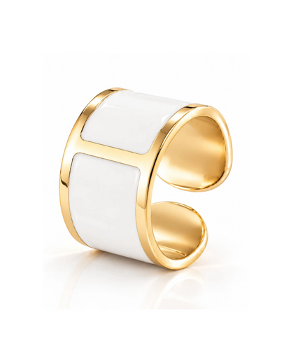 Anillo esmalte 'Leche'