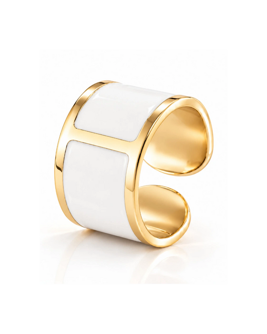 'Milk' Enamel Ring