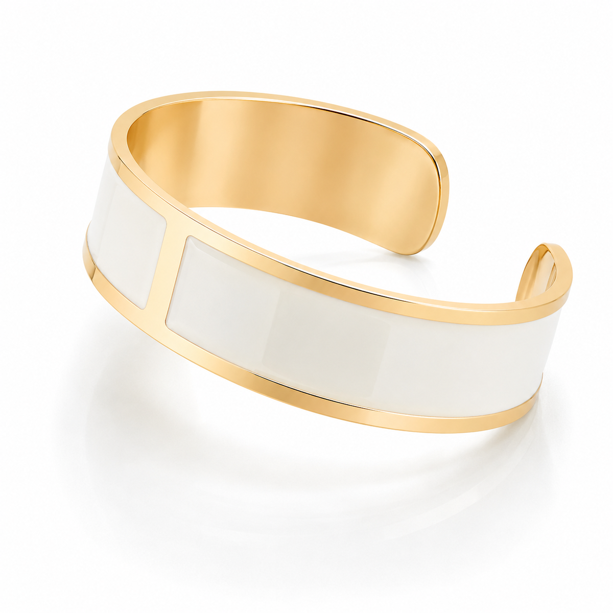 Pulsera Esmalte M 15 mm 'Leche'