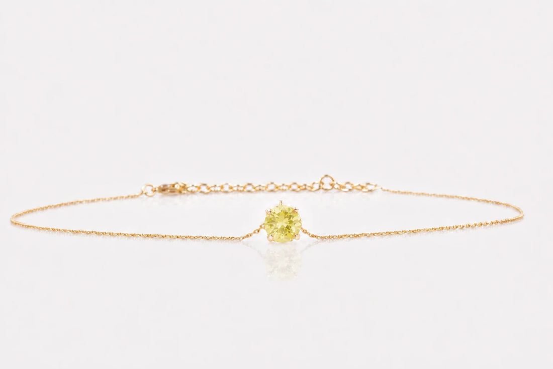 La Piedra del Alma de Noviembre Gargantilla Citrino Limón 1,85 ct Diámetro 8 mm