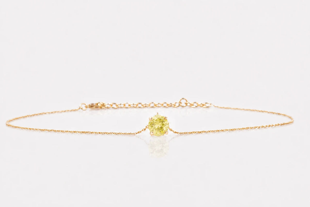 La Piedra del Alma de Noviembre Gargantilla Citrino Limón 1,85 ct Diámetro 8 mm