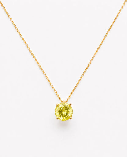 La Piedra del Alma de Noviembre Gargantilla Citrino Limón 1,85 ct Diámetro 8 mm