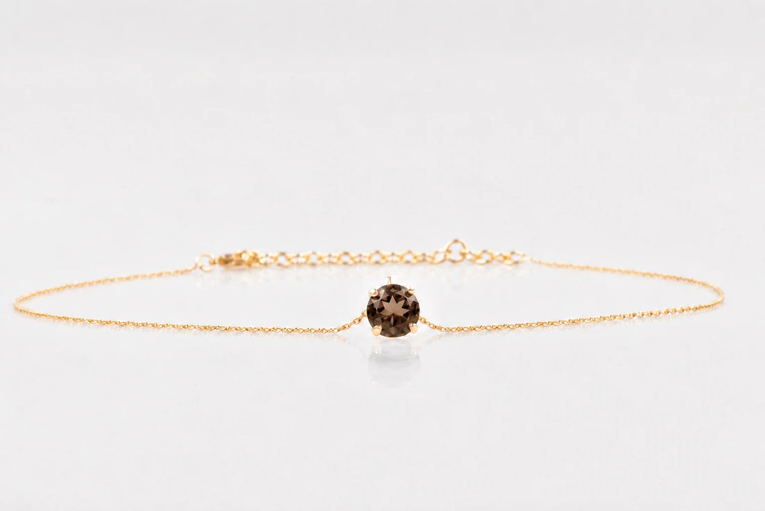 La Pietra dell’Anima di Giugno  Choker Quarzo fume’ , ct 1.77 Diametro 8 mm