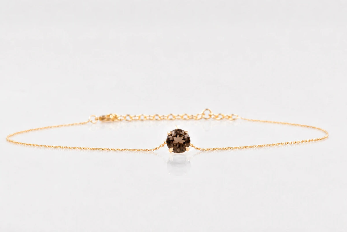 La Pietra dell’Anima di Giugno  Choker Quarzo fume’ , ct 1.77 Diametro 8 mm