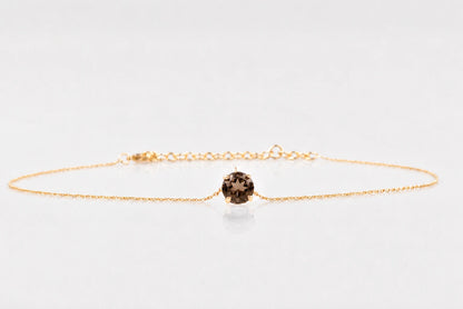 The Stone of the Soul of June Choker Smoky Quartz, 1.77 ct, Diameter 8 mm