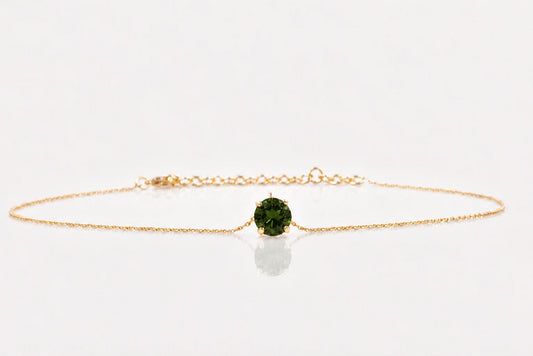 May Soulstone Choker Emerald Green Tourmaline 1.57 ct Diameter 8 mm