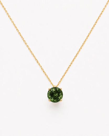 La Piedra del Alma de Mayo Gargantilla de turmalina verde esmeralda 1,57 ct Diámetro 8 mm