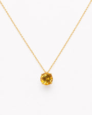 La Piedra del Alma de Noviembre Gargantilla Zafiro Amarillo 1,97 ct Diámetro 8 mm