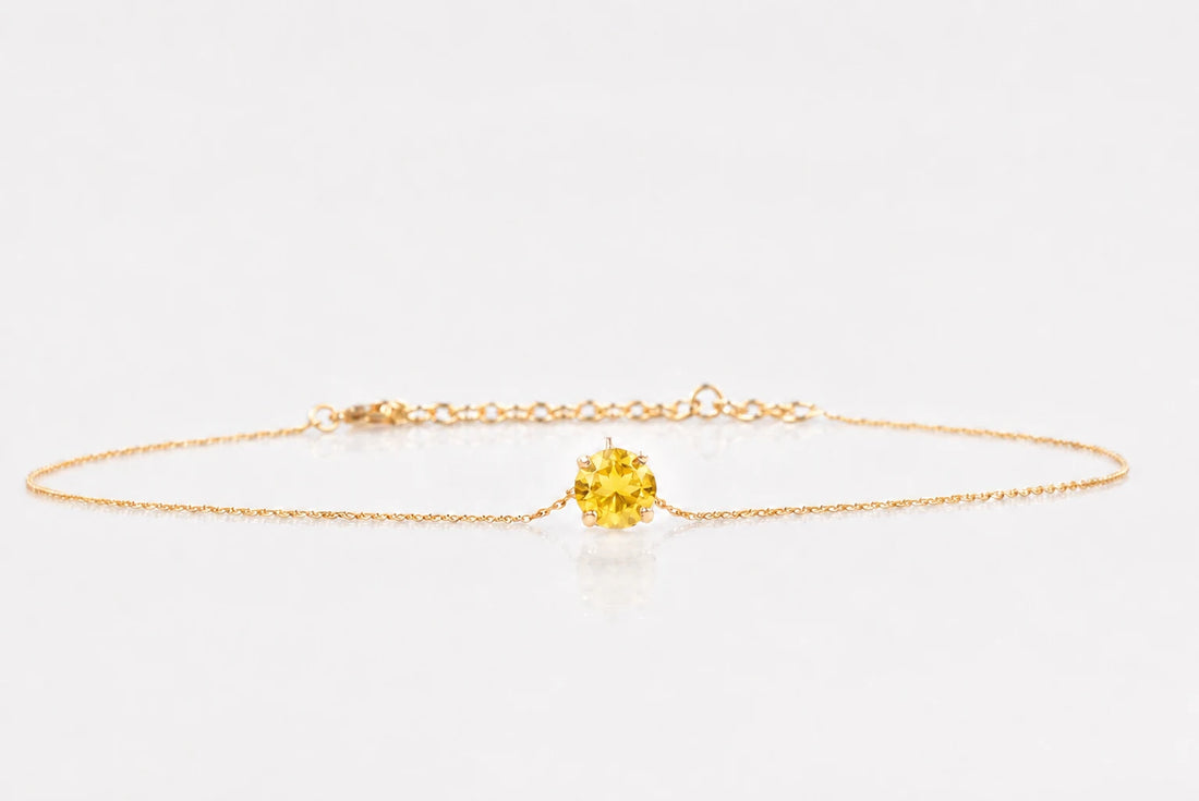 La Piedra del Alma de Noviembre Gargantilla Zafiro Amarillo 1,97 ct Diámetro 8 mm