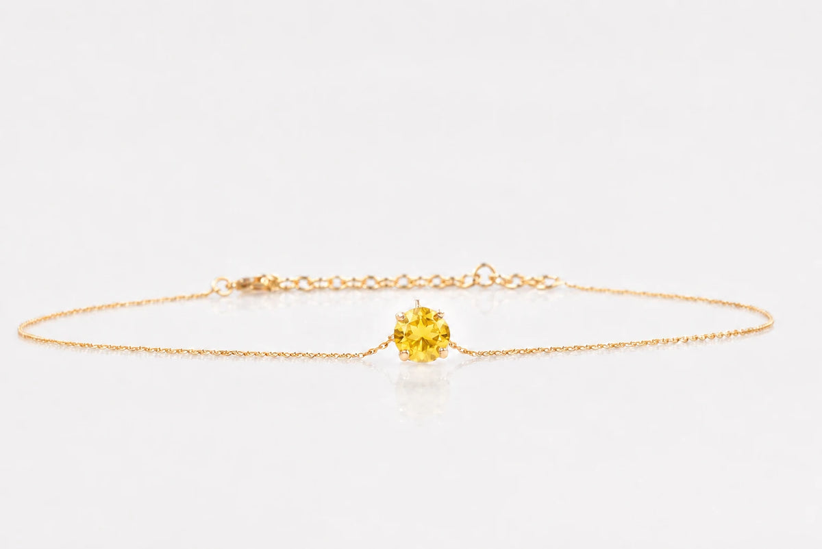 La Piedra del Alma de Noviembre Gargantilla Zafiro Amarillo 1,97 ct Diámetro 8 mm