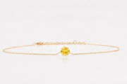 La Piedra del Alma de Noviembre Gargantilla Zafiro Amarillo 1,97 ct Diámetro 8 mm