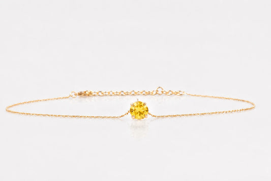 November Soulstone Choker Yellow Sapphire 1.97 ct Diameter 8 mm