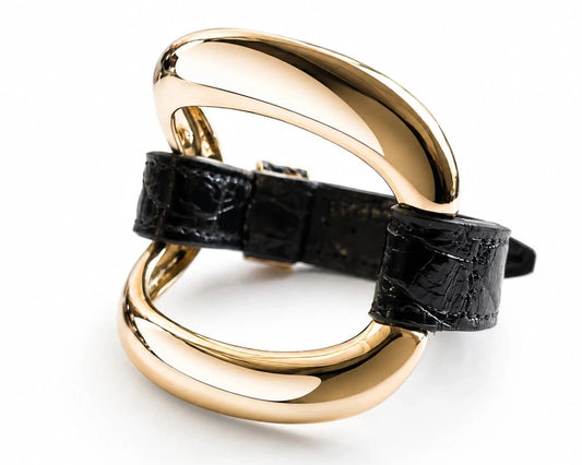 Bracciale Alligator  'Nero cucitura nera'