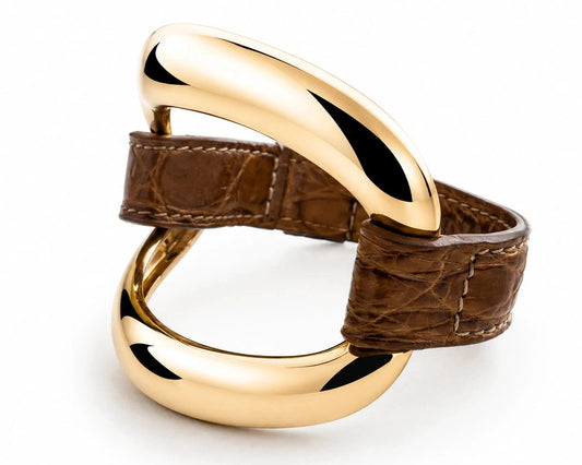Brazalete de aligátor "Mostaza"