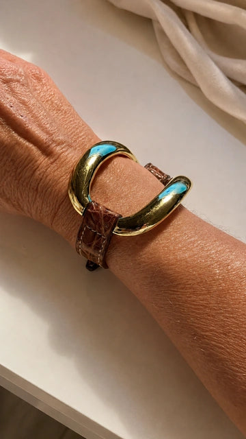 Pulsera Alligator 'Cuero'