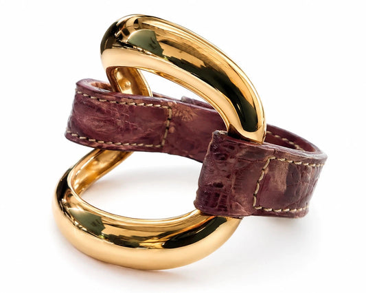 Pulsera de piel de aligátor «Cipolla»
