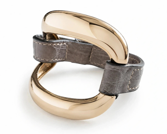 Pulsera de cocodrilo "Gris piedra"