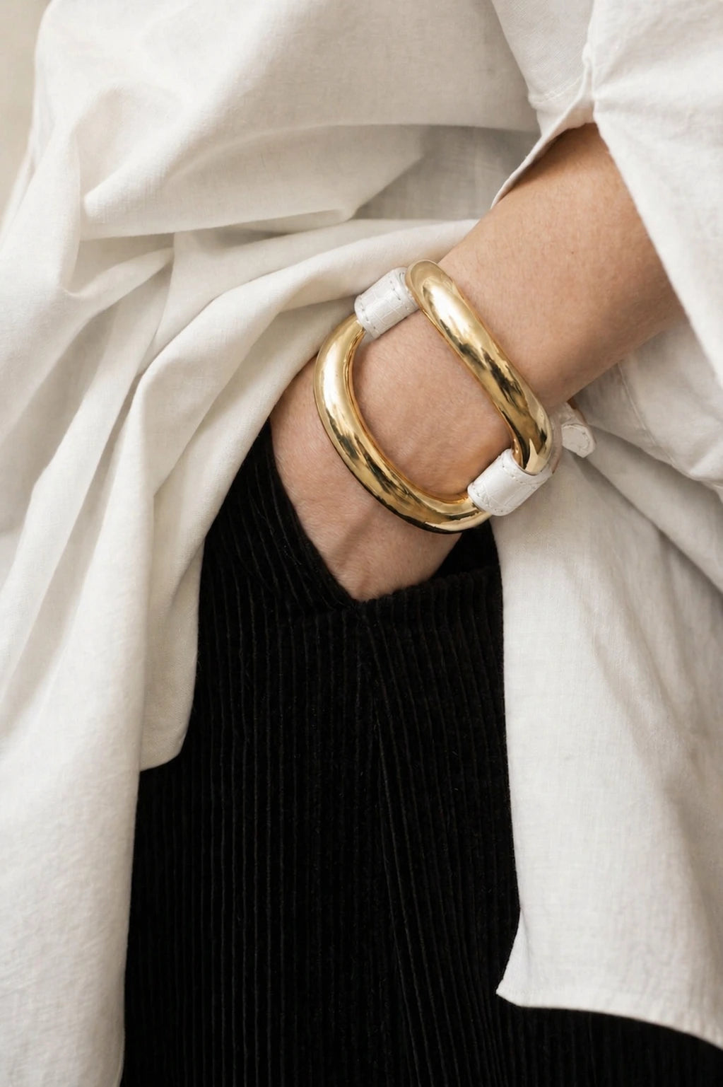 Pulsera de cocodrilo "Latte"