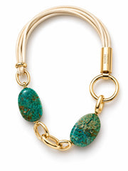 Amarcord Malachite e pelle color latte