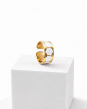 Anello Black & White h 1 cm  Esagoni