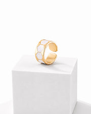 Anello Black & White h 1 cm  Esagoni