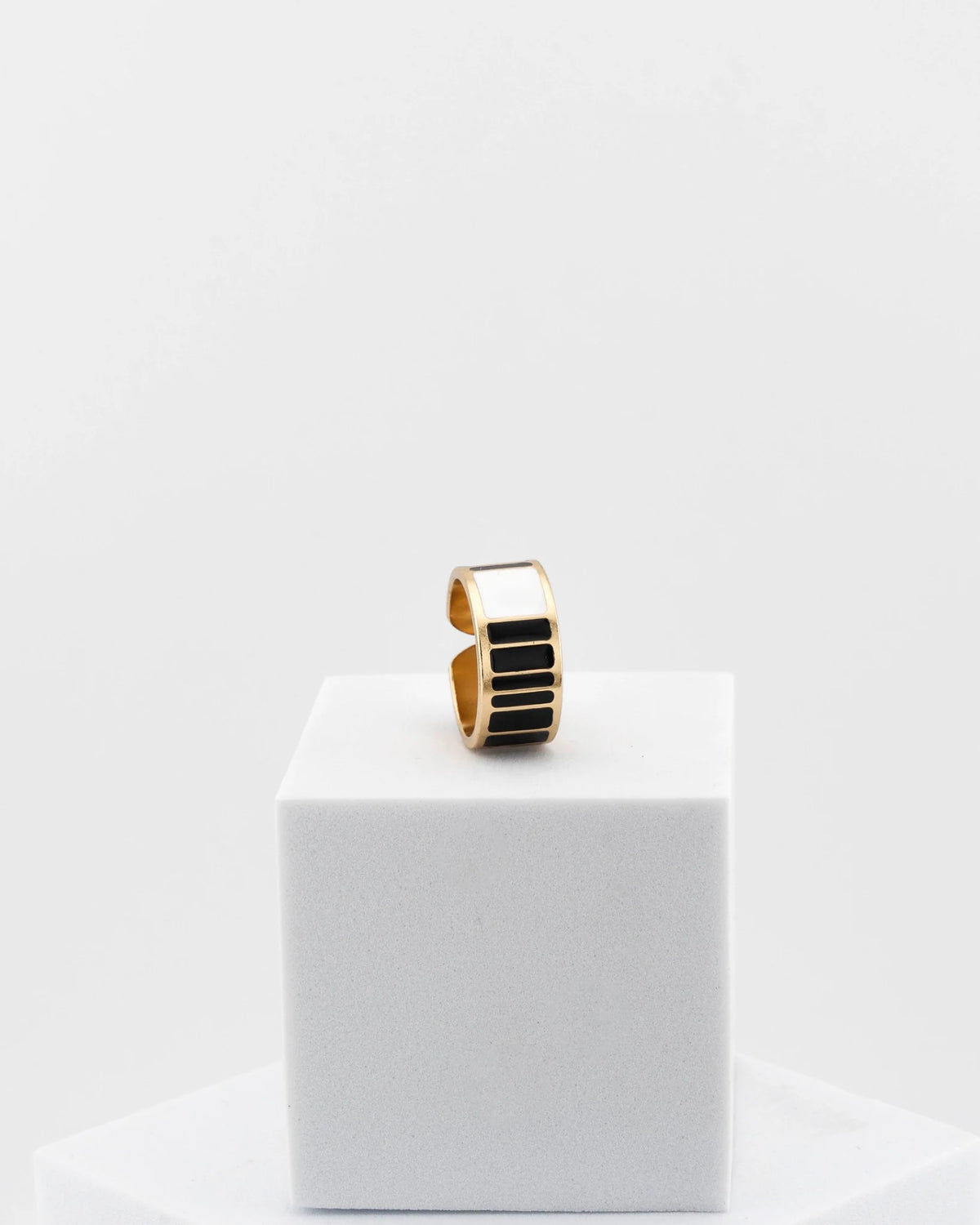 Anello Black & White h 1 cm  Barre e Righe