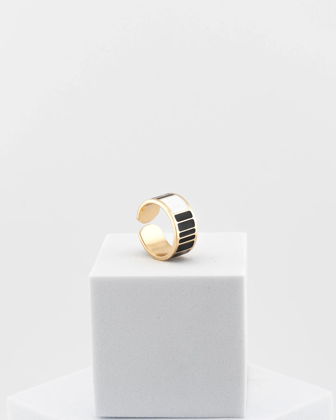 Anello Black & White h 1 cm  Barre e Righe