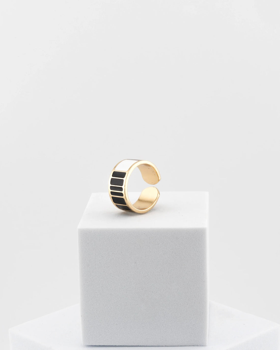 Anello Black & White h 1 cm  Barre e Righe